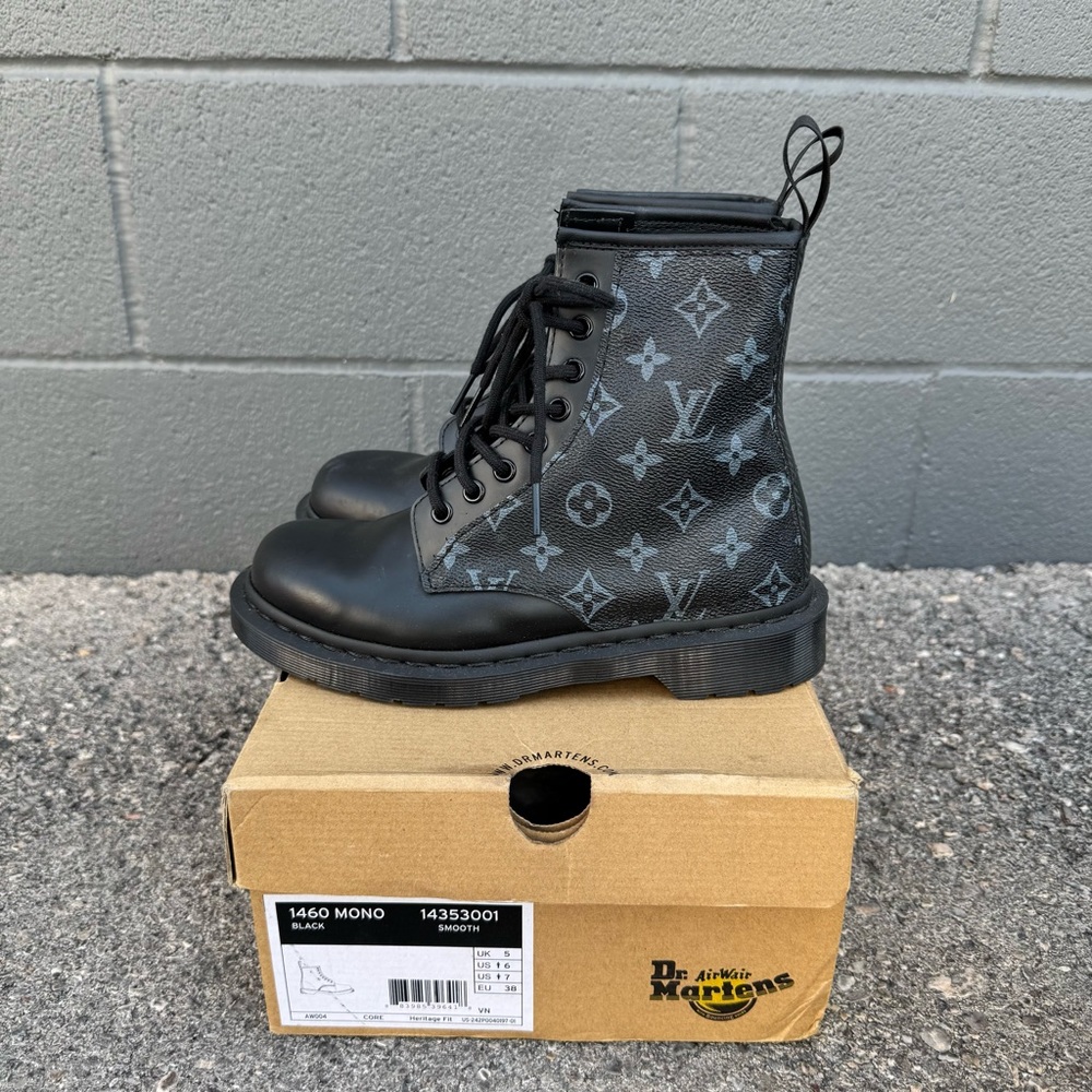 Custom Dr. Martens 1460 Mono Boots w/ Louis Vuitton Monogram Canvas - Picture 2 of 9